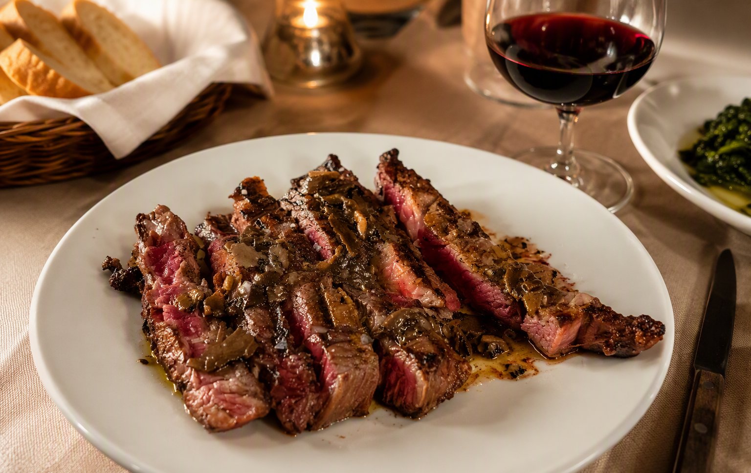 Tagliata di manzo al piatto