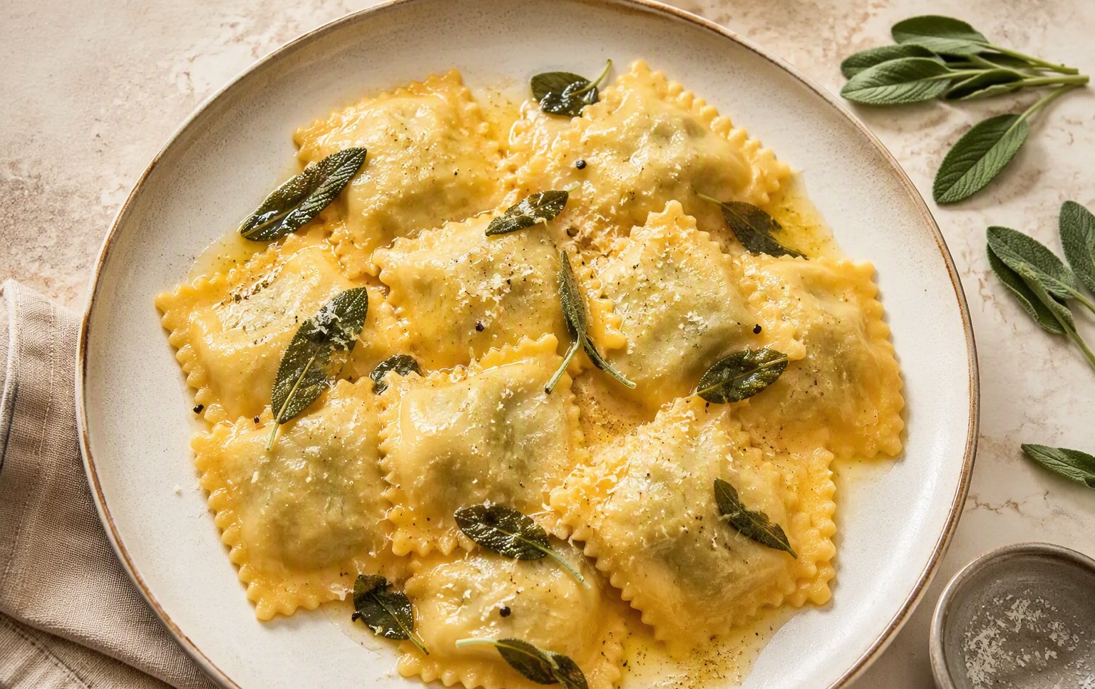 Tortelli ricotta e spinaci al burro e salvia